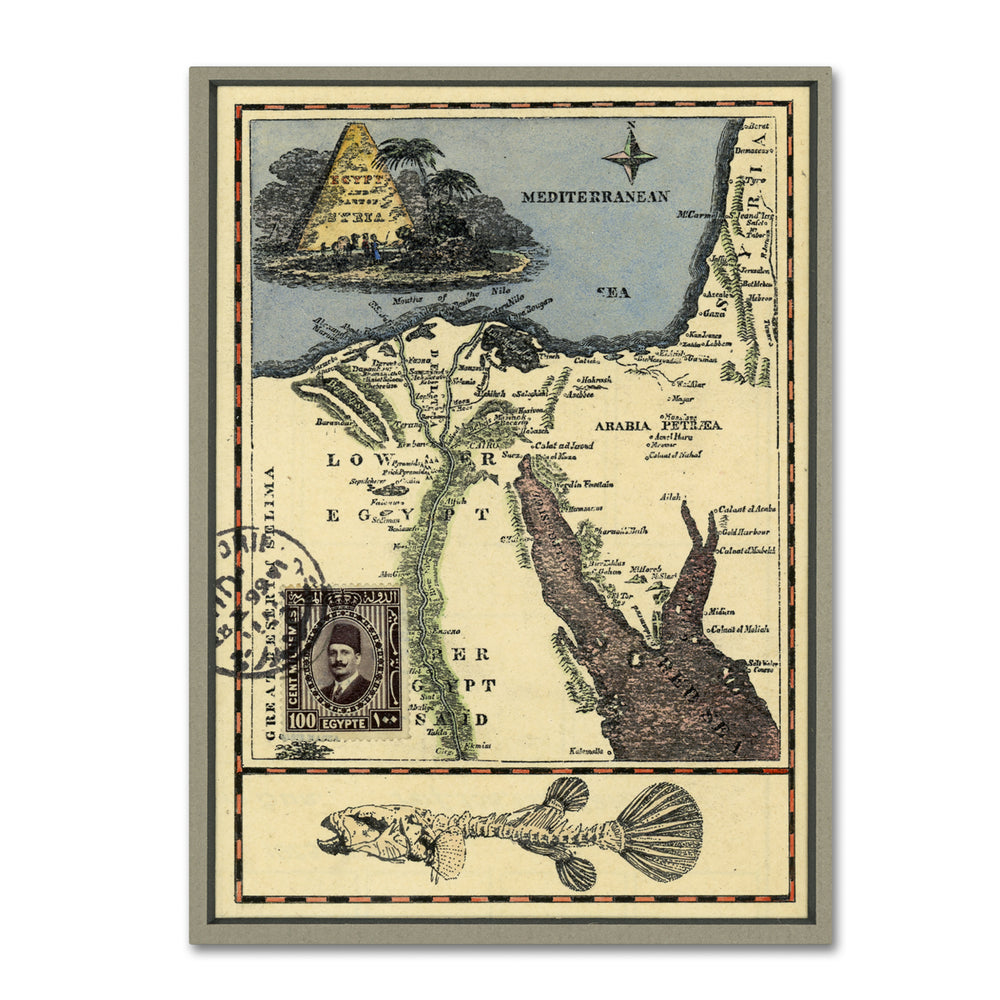 Nick Bantock Egypt Map 14 x 19 Canvas Art Image 2