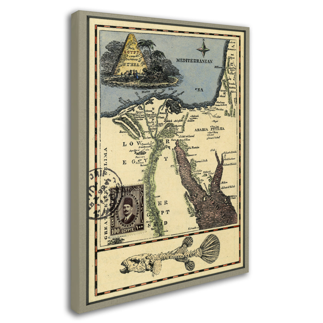 Nick Bantock Egypt Map 14 x 19 Canvas Art Image 3