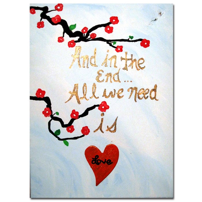 Amanda Rea All You Need is Love III 14 x 19 Canvas Art Image 1