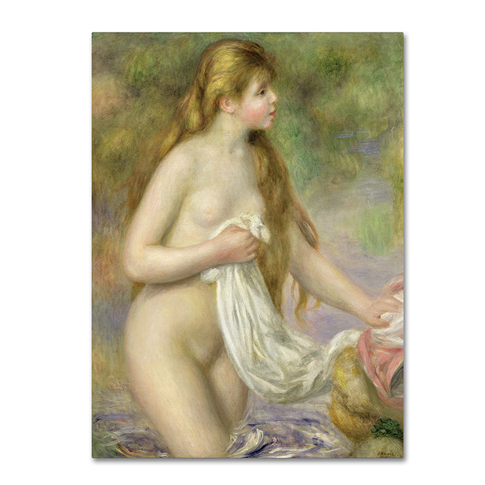 Pierre Renoir Bather with Long Hair c.1895 14 x 19 Canvas Art Image 1