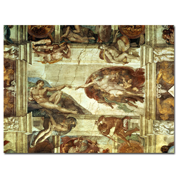 Michelangelo The Creation of Adam 14 x 19 Canvas Art Image 1