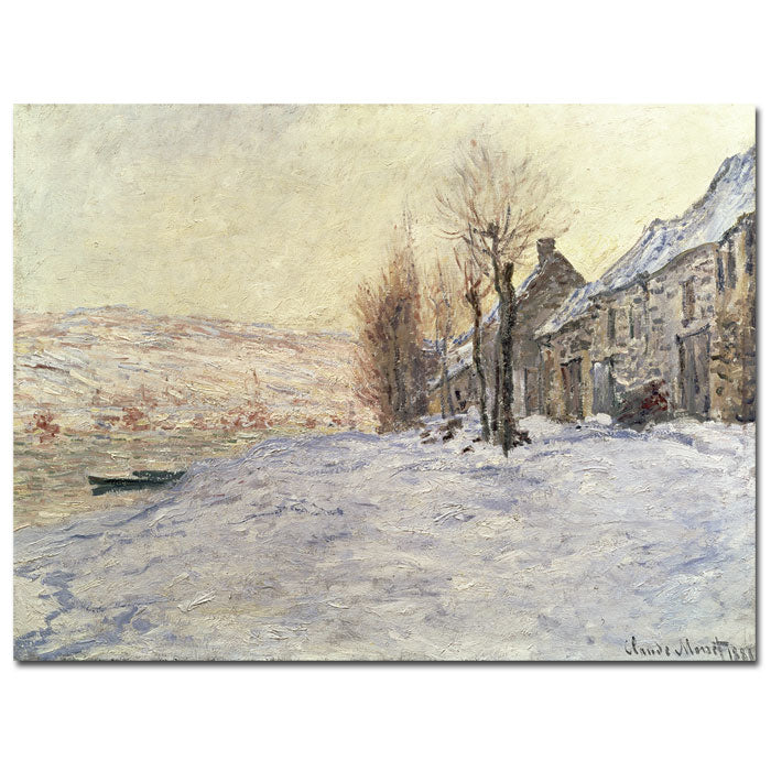 Claude Monet Lavacourt Under Snow 1878-81 14 x 19 Canvas Art Image 1