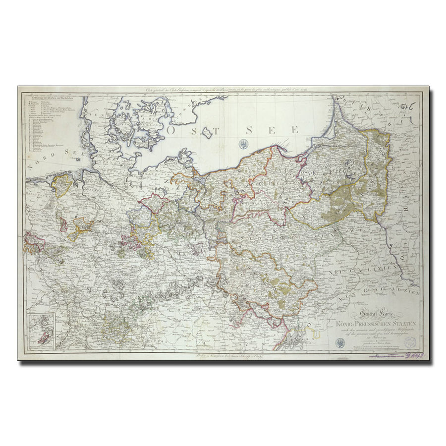 Map of the Prussian States, 1799 14 x 19 Canvas Art Image 1