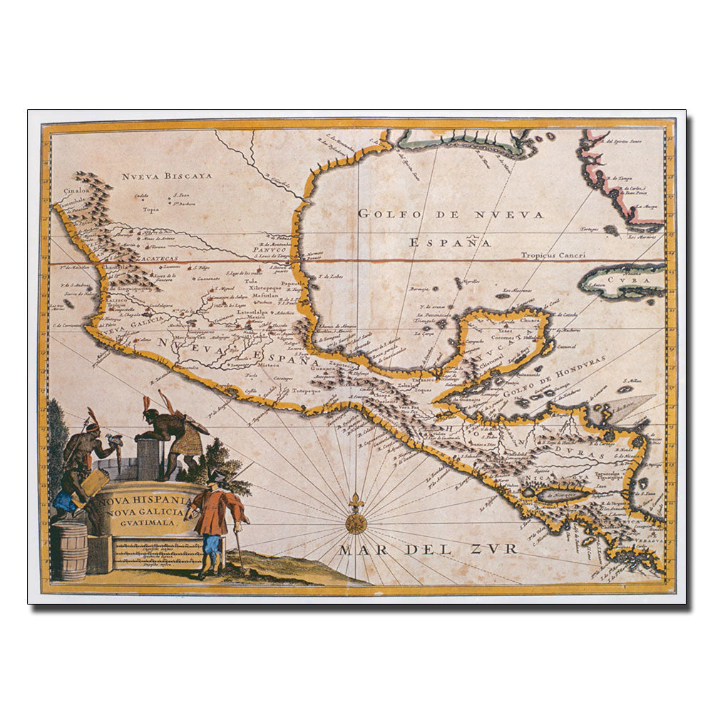 Map of Spain 1625 14 x 19 Canvas Art Image 1