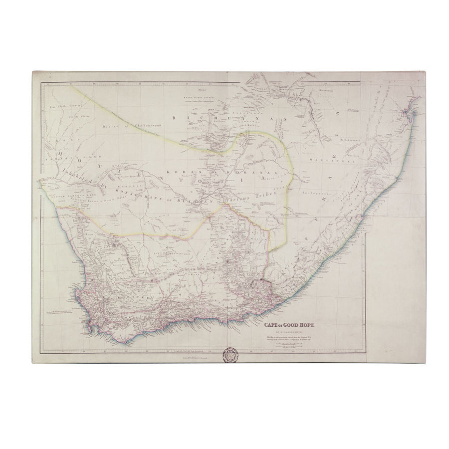 John Arrowsmith Map of Southern Africa 1834 14 x 19 Canvas Art Image 1