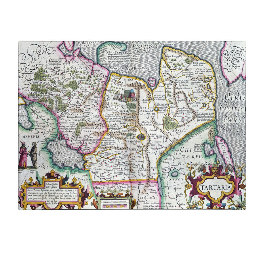 Mercators Atlas Map of Tartaria 1595 14 x 19 Canvas Art Image 1