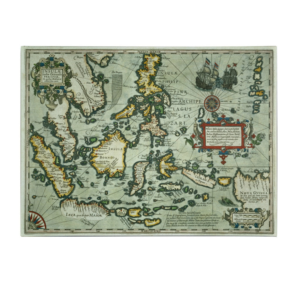 Map of the East Indies 1635 14 x 19 Canvas Art Image 1