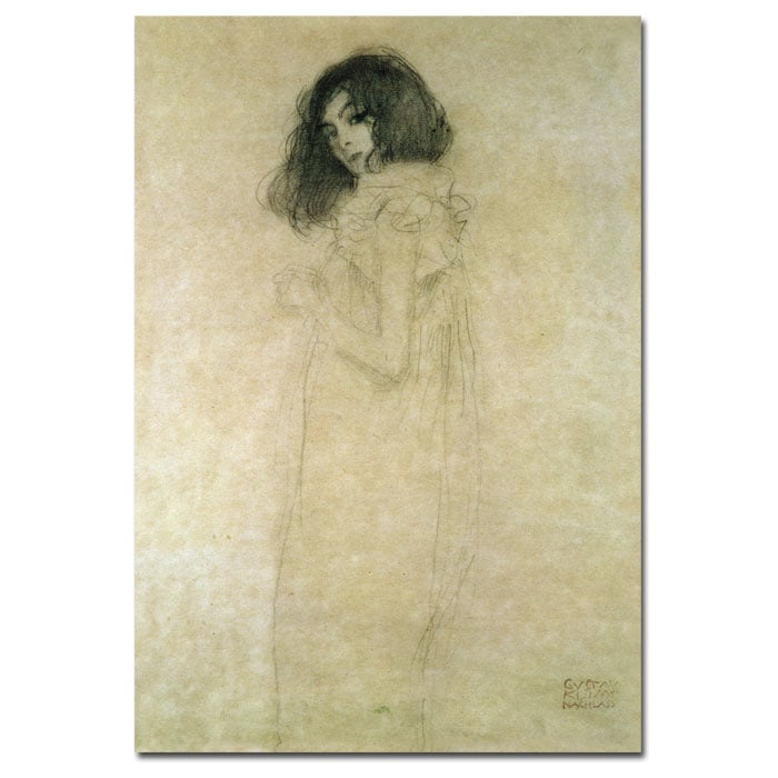 Gustav Klimt Portrait of a Young Woman 1896-97 14 x 19 Canvas Art Image 1