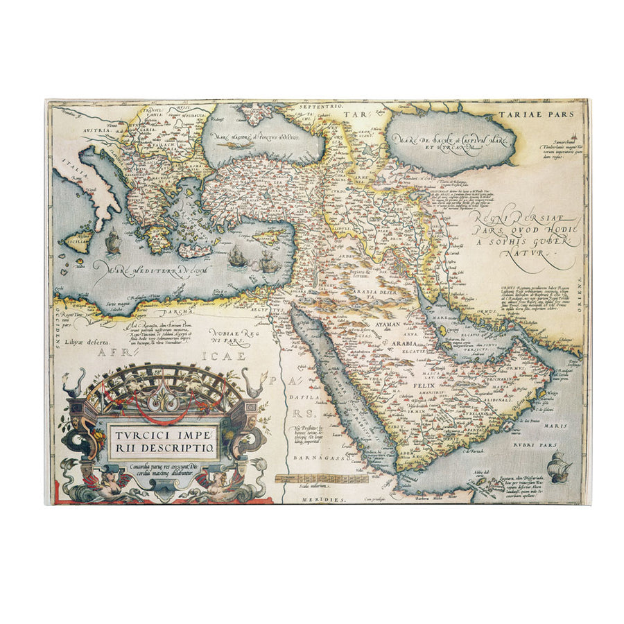 Abraham Ortelius Map of the Middle East 1570 14 x 19 Canvas Art Image 1