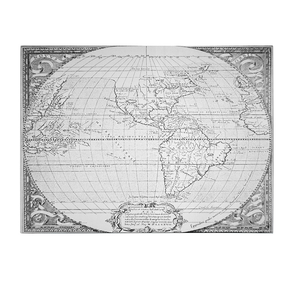 Richard Hakluyt Map of the World 1587 14 x 19 Canvas Art Image 1