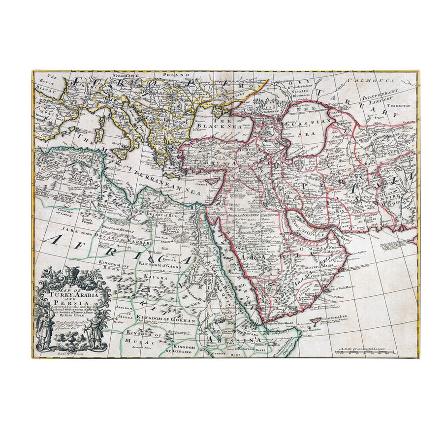 Map of Turkey Arabia and Persia 14 x 19 Canvas Art Image 1