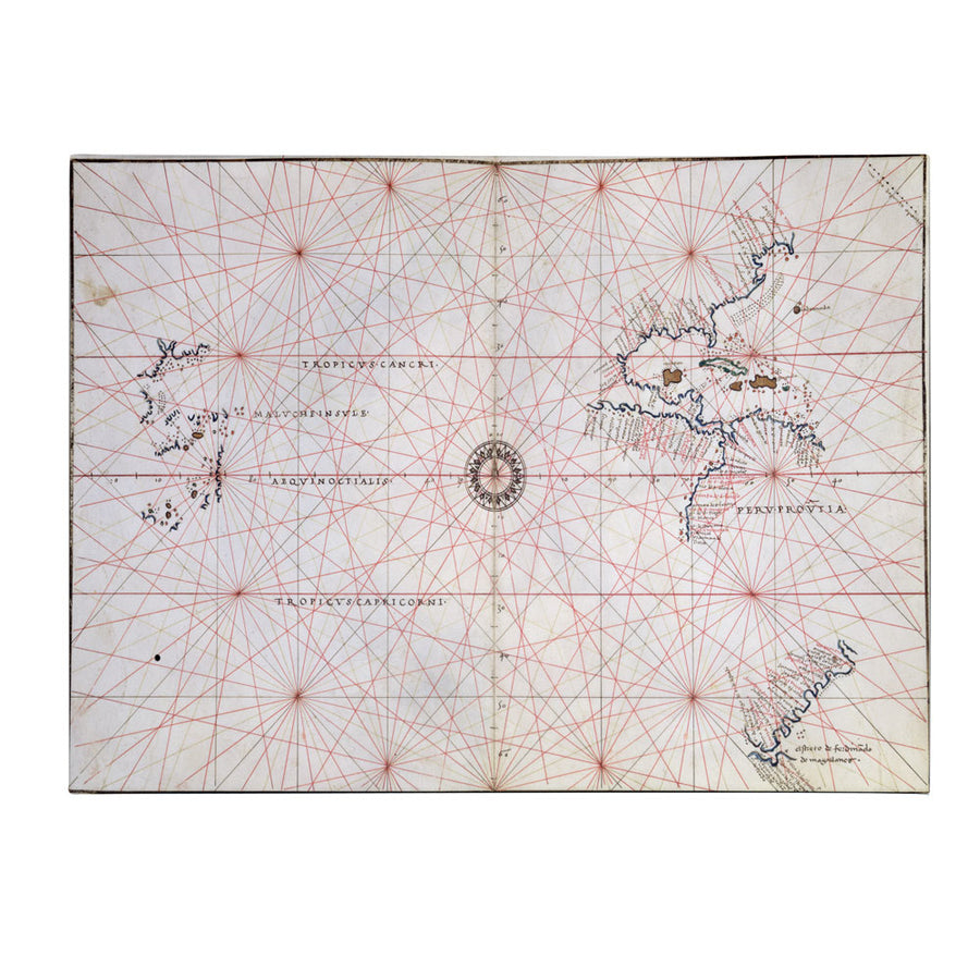 Nautical Chart of the Pacific Ocean 1500s 14 x 19 Canvas Art Image 1