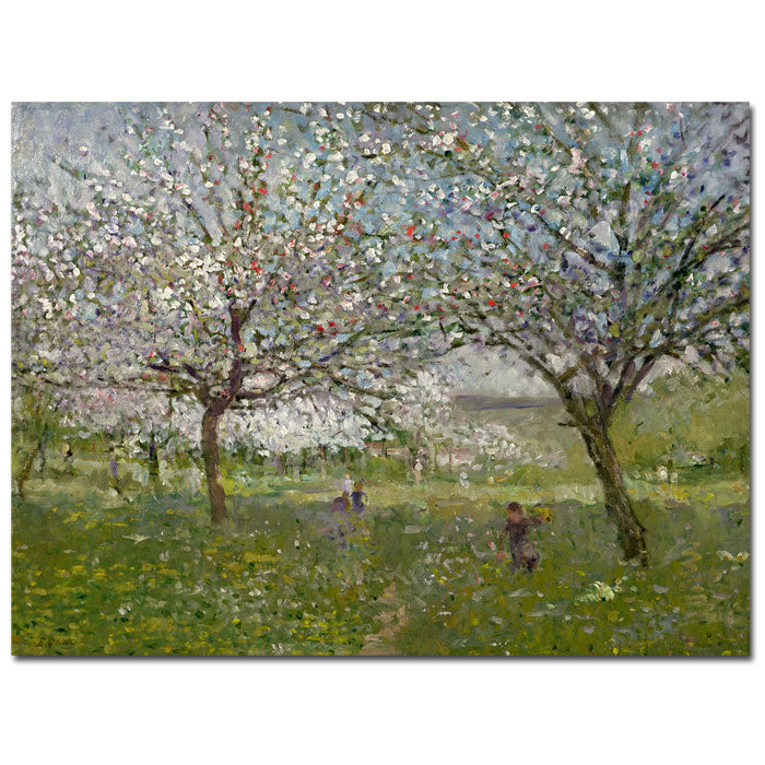 Ernest Quost Apple Trees in Flower 14 x 19 Canvas Art Image 1