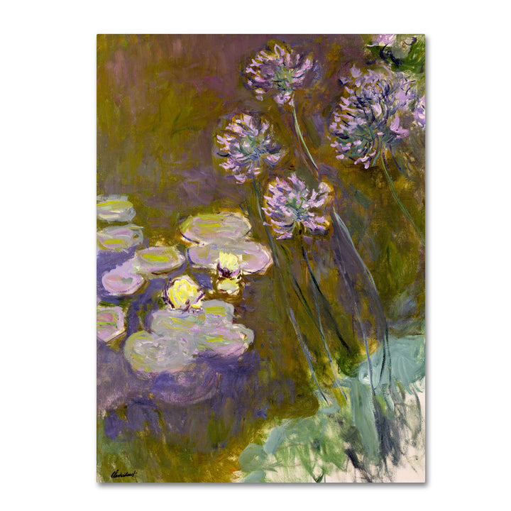 Claude Monet Waterlilies and Agapanthus 14 x 19 Canvas Art Image 1