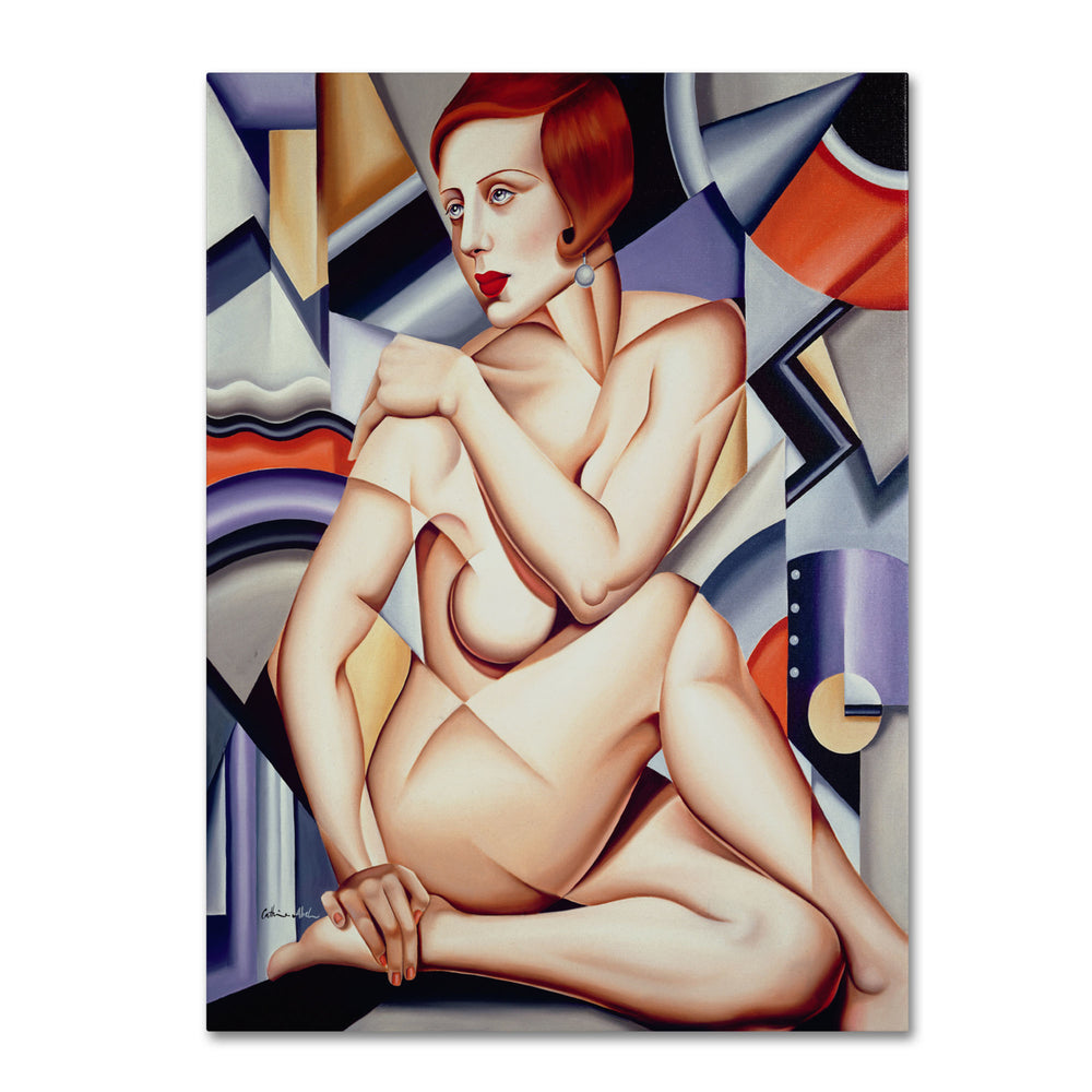 Catherine Abel Cubist Nude Orange and Purple 14 x 19 Canvas Art Image 2