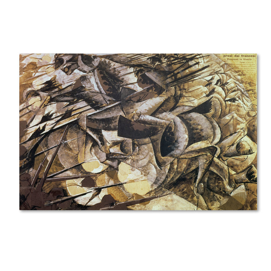 Umberto Boccioni The Charge of the Lancers 1915 14 x 19 Canvas Art Image 1