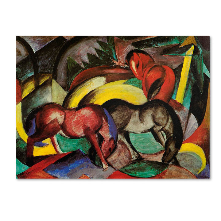 Franz Marc Three Horses 1912 14 x 19 Canvas Art Image 1