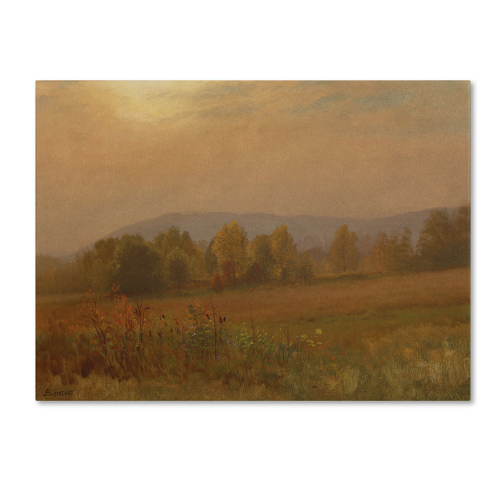 Albert Bierstadt Autumn Landscape England 14 x 19 Canvas Art Image 1