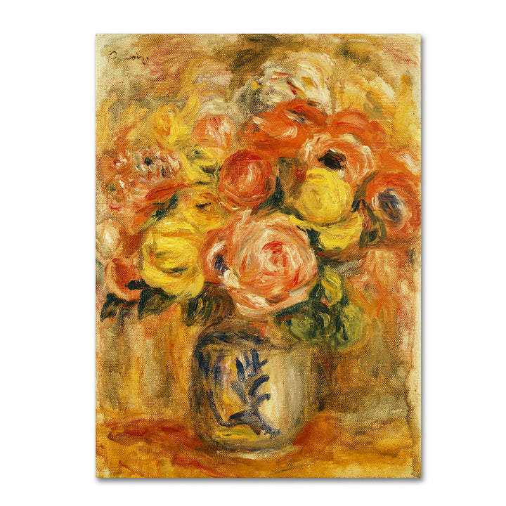 Pierre Renoir Fleurs Dans Un Vase Bleu et Blanc 14 x 19 Canvas Art Image 1