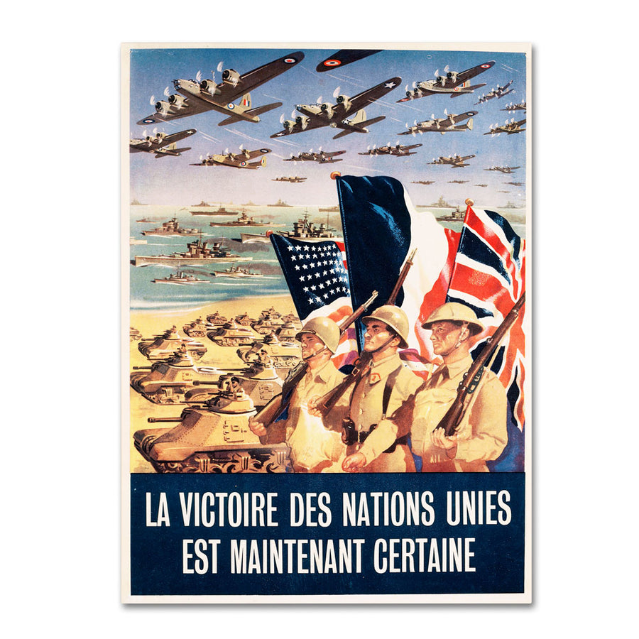 French Propaganda Poster from World War II 14 x 19 Canvas Art Image 1