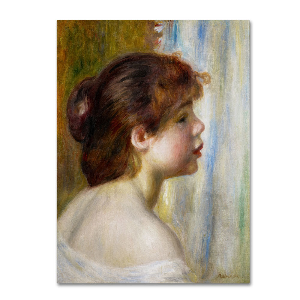 Pierre Renoir Head of a Young Woman 14 x 19 Canvas Art Image 1