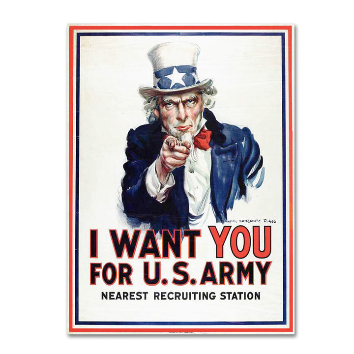 James Montgomery Flagg I Want You 14 x 19 Canvas Art Image 1