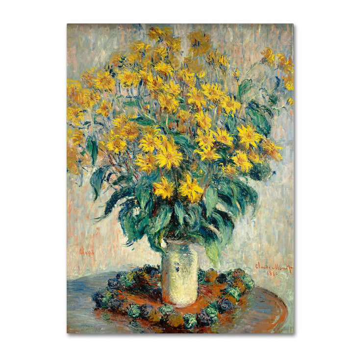 Claude Monet Jerusalem Artichoke Flowers 14 x 19 Canvas Art Image 1