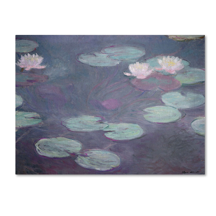 Claude Monet Pink Lilies 1897-1899 14 x 19 Canvas Art Image 1