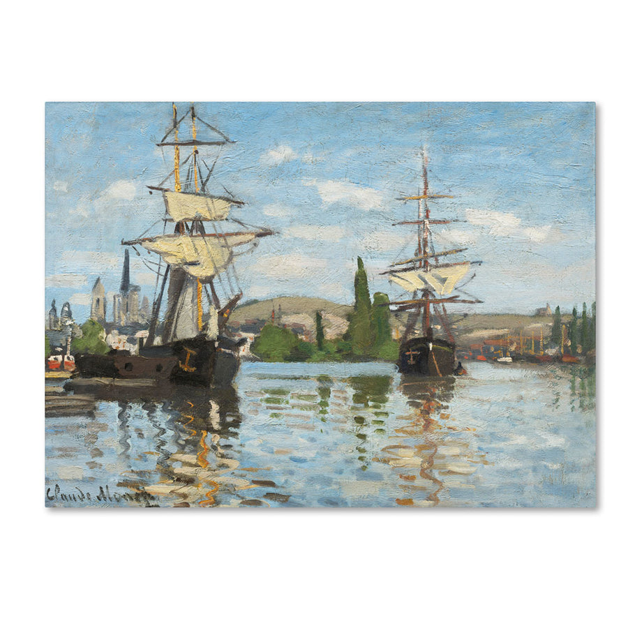 Claude Monet Ships Riding On the Seine 14 x 19 Canvas Art Image 1