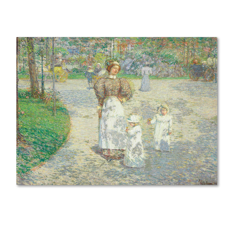 Childe Hassam Spring in Central Park 1908 14 x 19 Canvas Art Image 1