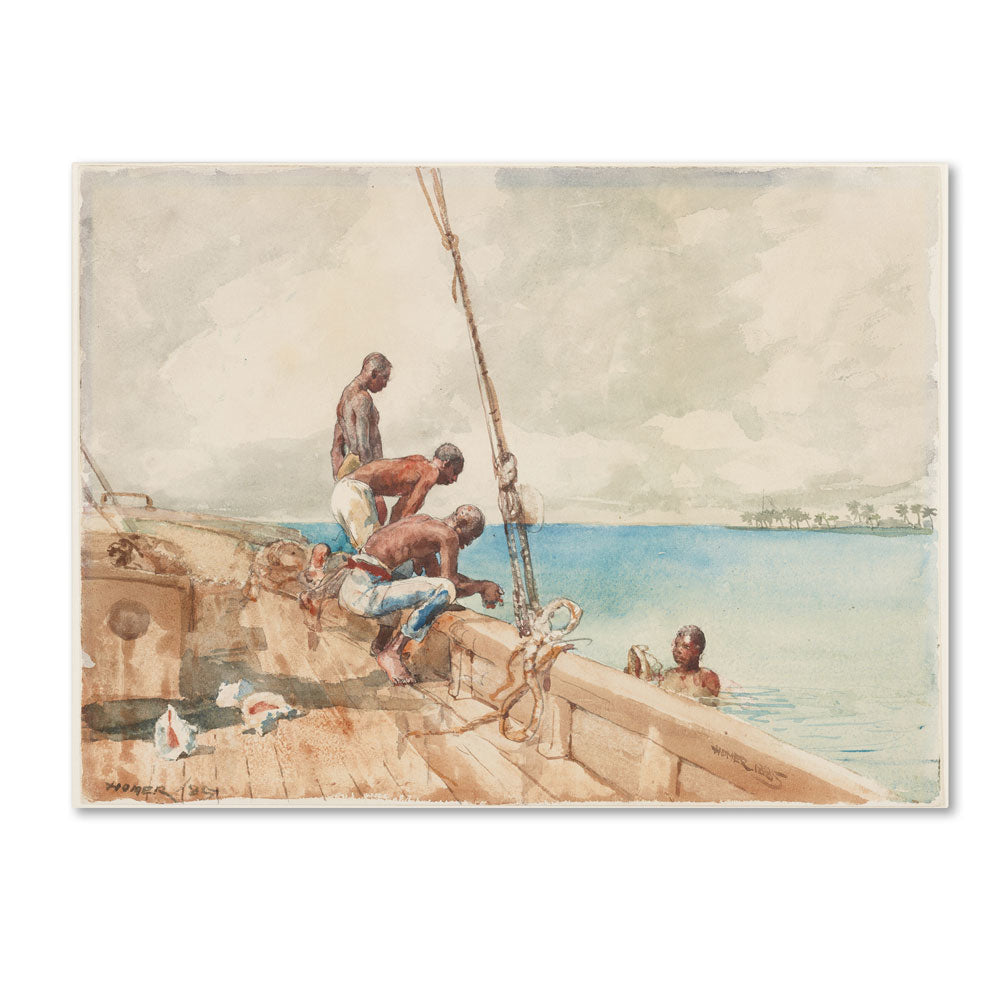 Winslow Homer The Conch Divers 1885 14 x 19 Canvas Art Image 1