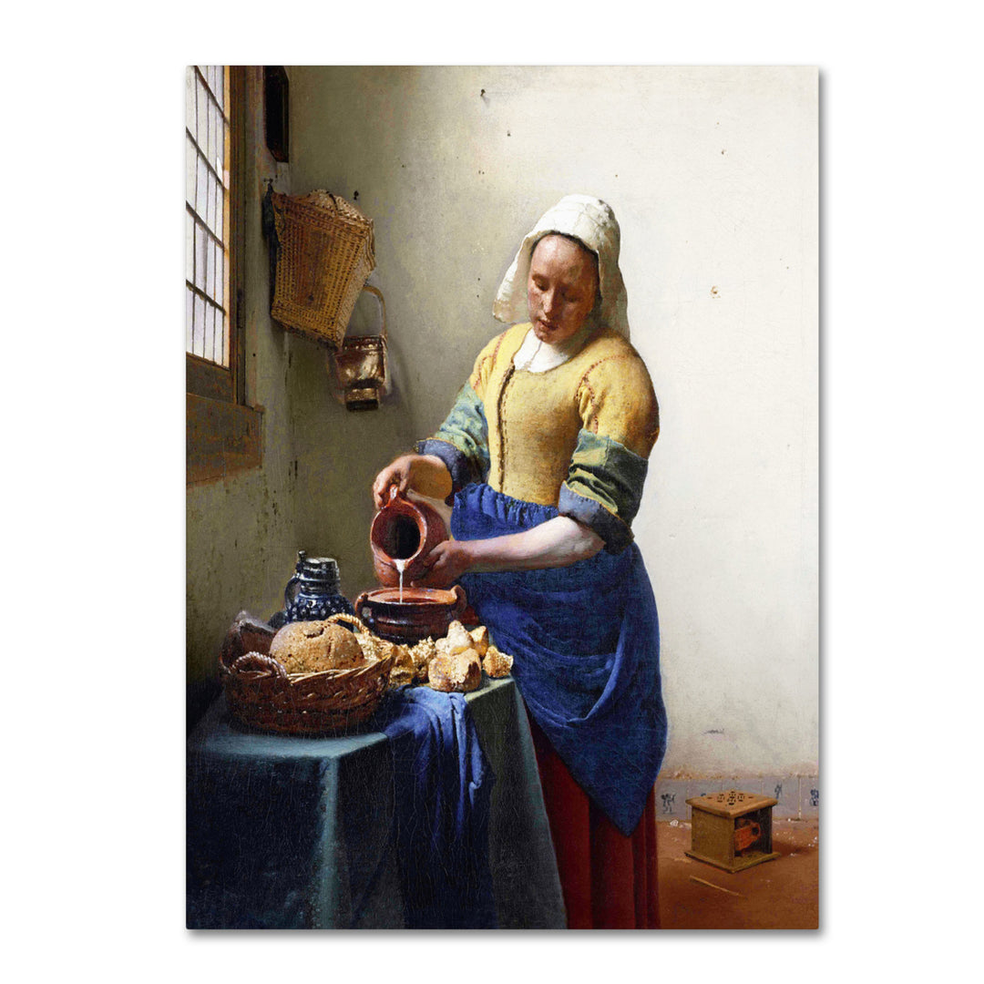 Jan Vermeer The Milkmaid 1658-60 14 x 19 Canvas Art Image 2