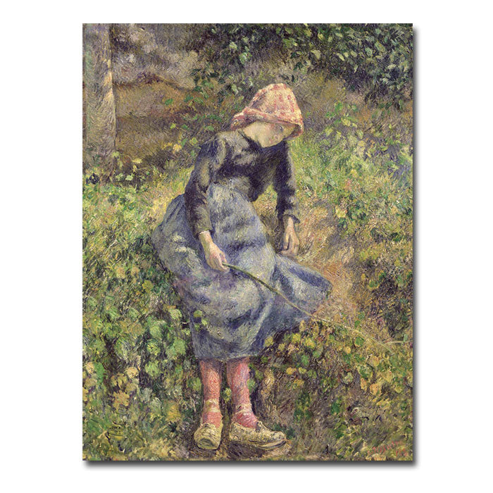 Camille Pissarro Girl with a Stick 1881 14 x 19 Canvas Art Image 1