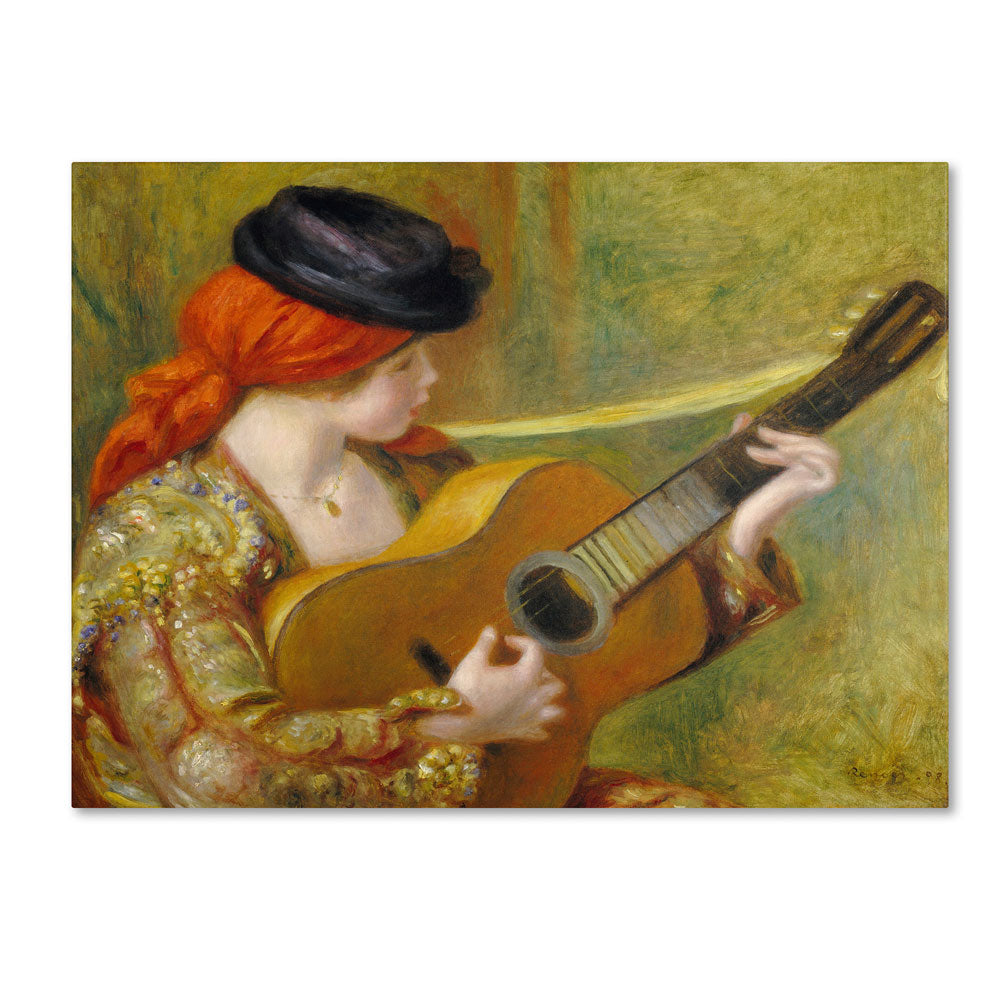 Pierre Renoir Young Spanish Woman With a Guitar 14 x 19 Canvas Art Image 1