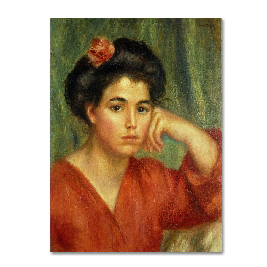 Pierre Renoir Young Woman With a Rose 1907 14 x 19 Canvas Art Image 1