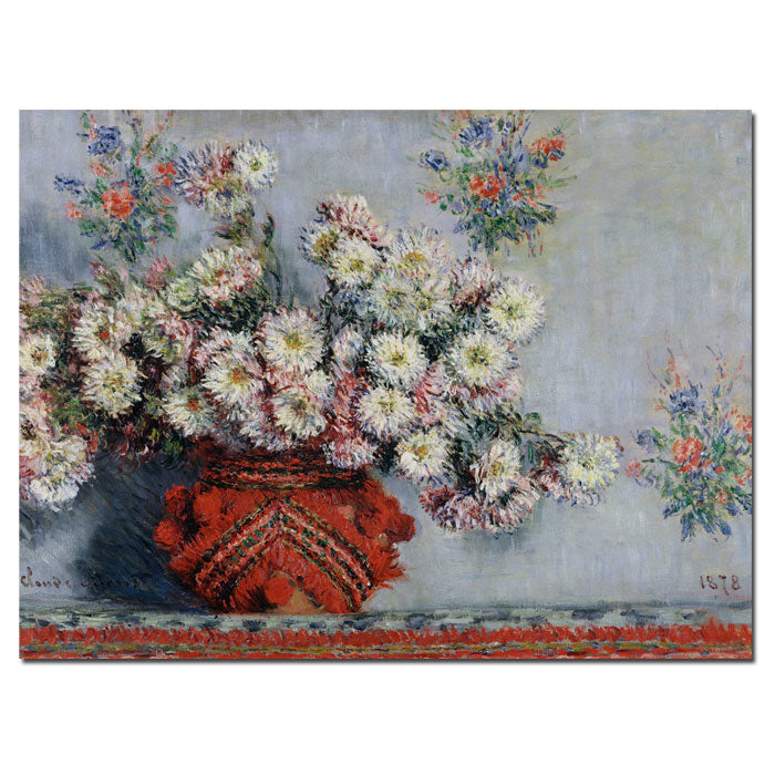 Claude Monet Chrusanthemums, 1878 14 x 19 Canvas Art Image 1