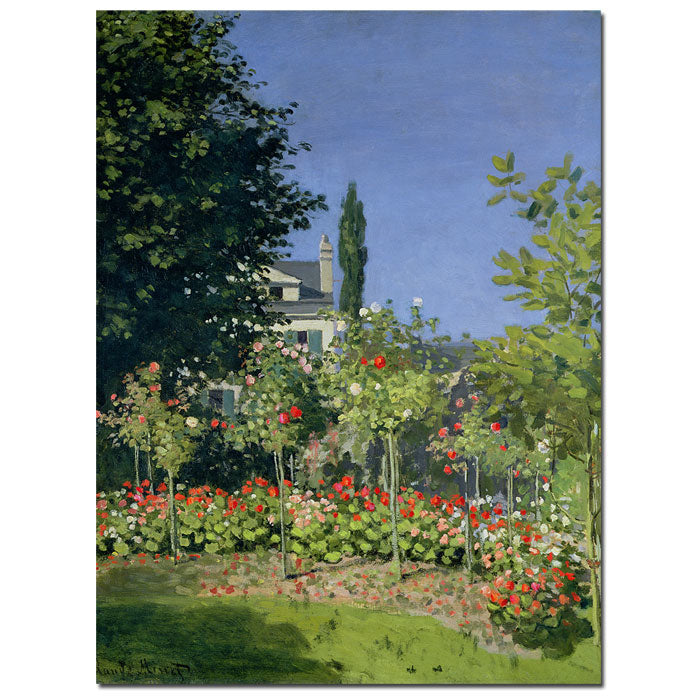 Claude Monet Flowering Garden at Sainte-Adresse, 1866 14 x 19 Canvas Art Image 1