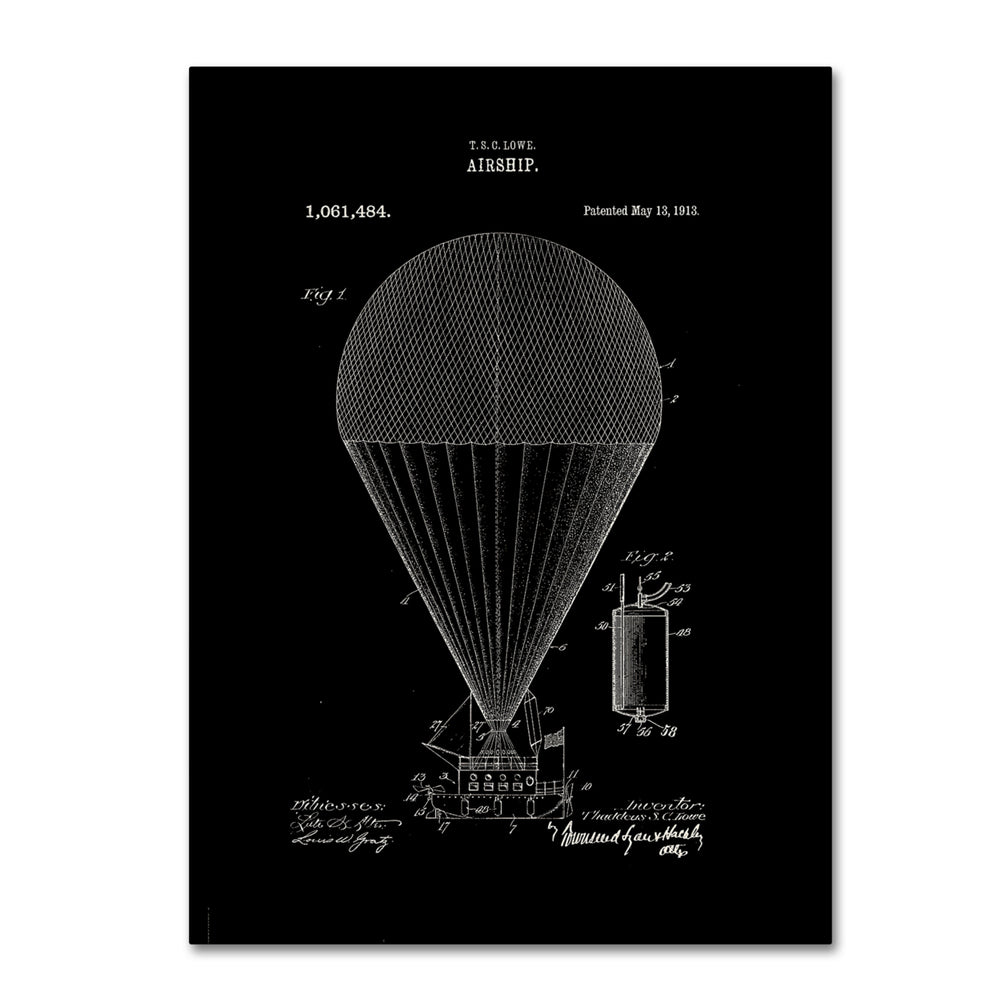 Claire Doherty Airship Patent 1913 Black 14 x 19 Canvas Art Image 2