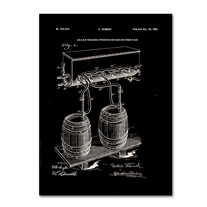 Claire Doherty Art Of Brewing Beer Patent Black 14 x 19 Canvas Art Image 1