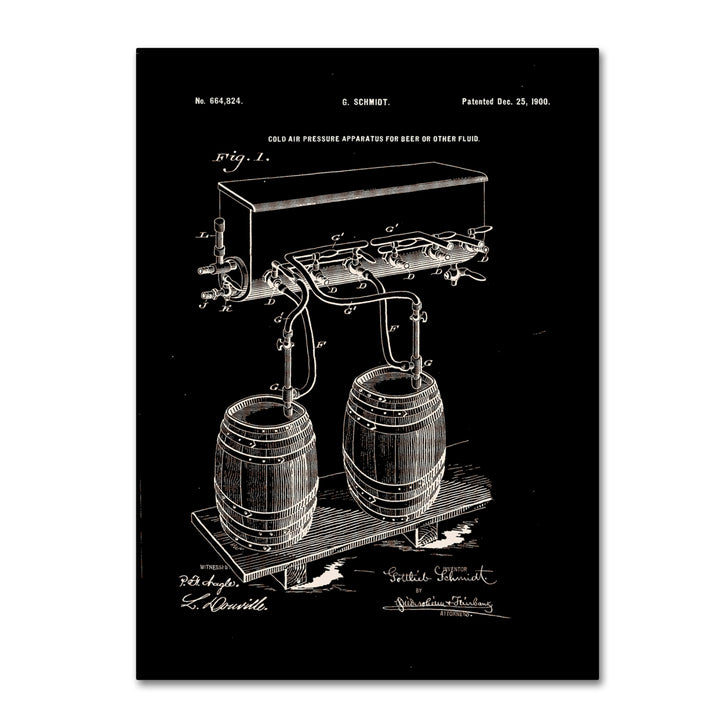 Claire Doherty Art Of Brewing Beer Patent Black 14 x 19 Canvas Art Image 2