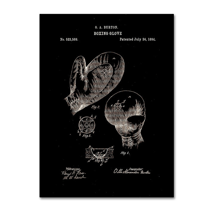 Claire Doherty Boxing Gloves Patent 1894 Black 14 x 19 Canvas Art Image 1