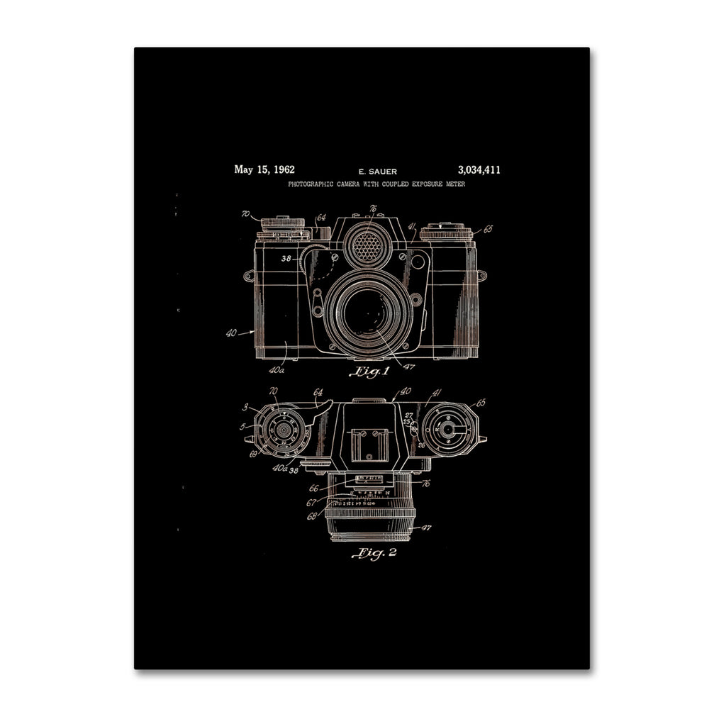 Claire Doherty Photographic Camera Patent 1962 Black 14 x 19 Canvas Art Image 2