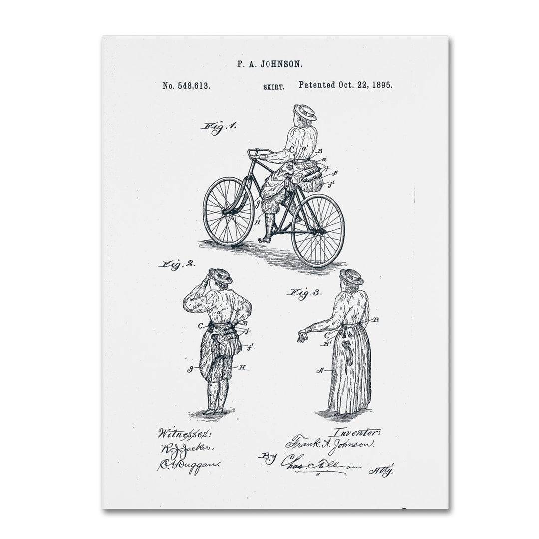 Claire Doherty Cycling Skirt Patent 1885 White 14 x 19 Canvas Art Image 2