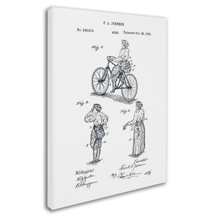 Claire Doherty Cycling Skirt Patent 1885 White 14 x 19 Canvas Art Image 3