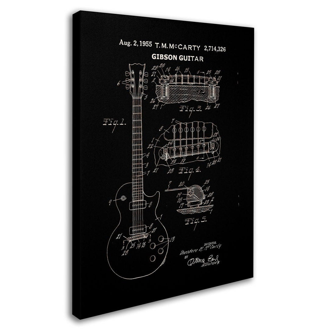 Claire Doherty 1955 Mccarty Gibson Guitar Patent Black 14 x 19 Canvas Art Image 3