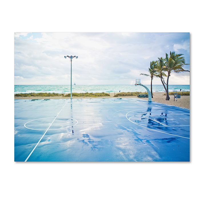 Preston Basketball by the Beach 14 x 19 Canvas Art Image 1