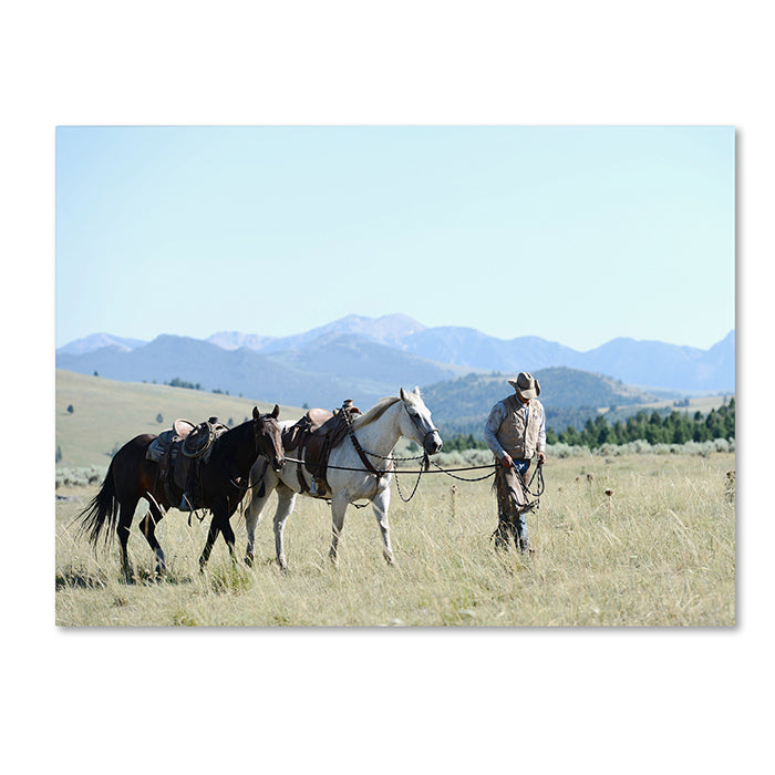 Preston Montana Horse Rancher 14 x 19 Canvas Art Image 1