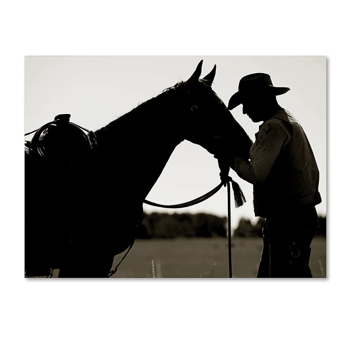 Preston Montana Horse Rancher Shadow 14 x 19 Canvas Art Image 1