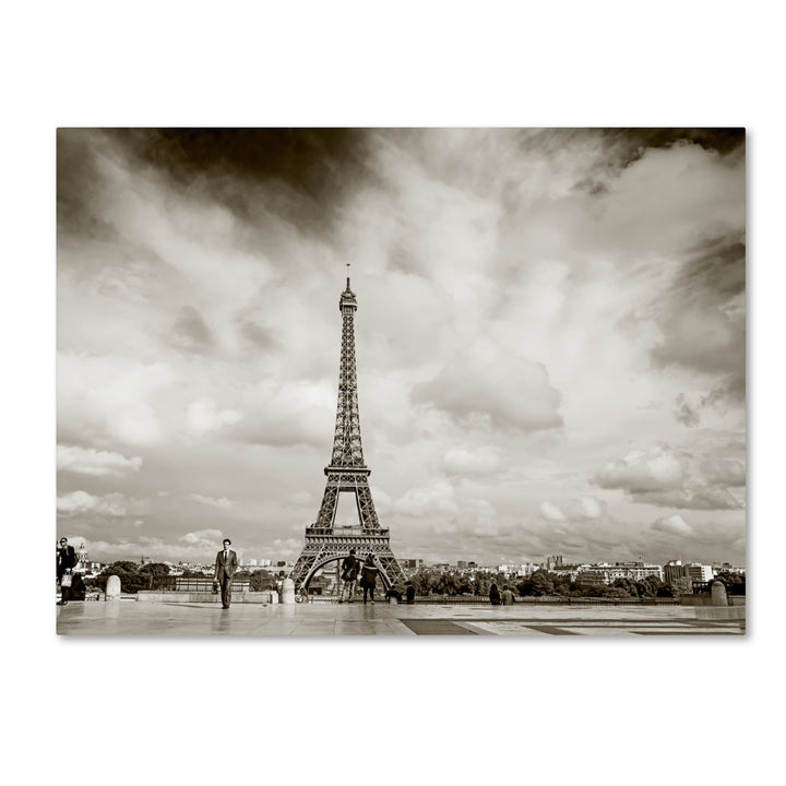 Preston Paris Eiffel Tower and Man 14 x 19 Canvas Art Image 2