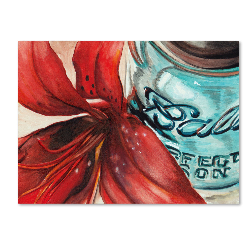 Jennifer Redstreake Ball Jar Red Lily 14 x 19 Canvas Art Image 2